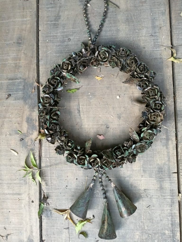 Hanging wreath with bells