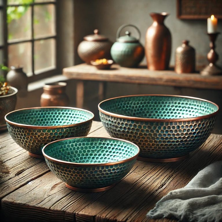 Embrace Rustic Elegance with Our Handcrafted Hammered Bowl Set