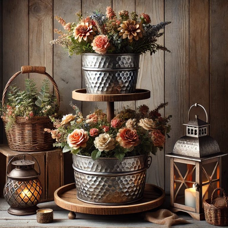 Rustic 3-Tier Floral Stand – Sustainable Elegance for Your Home & Garden